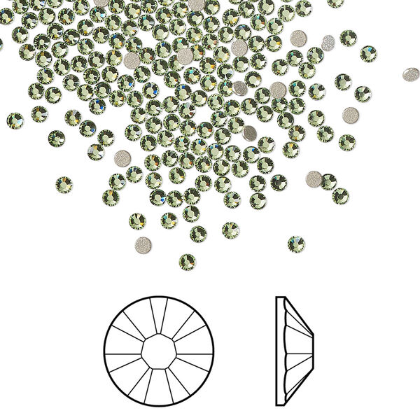 Flat back 144pk peridot foil back, Crystal Passions® Regenerated 1.7-1.9mm rose round SS5 2058 image number 0
