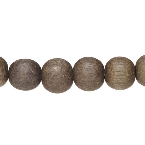 Bead, greywood (natural), pkg/15-1/2 to 16 inches, grey brown, 10mm round. image number 0
