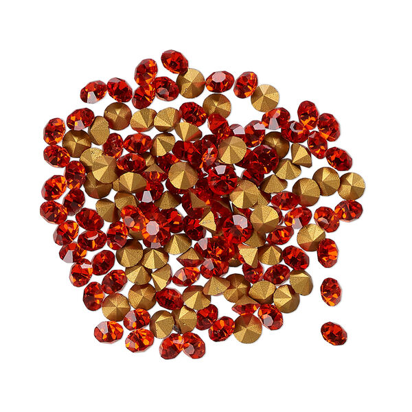 Chaton, Vintage Crystal™, hyacinth, foil back, 3-3.2mm round, PP24. Sold per pkg of 144 (1 gross). image number 0