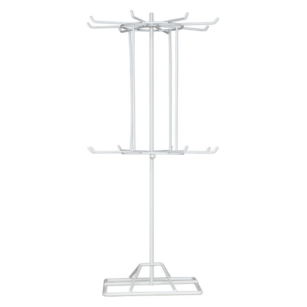 Display, steel, white, 17 x 8-1/2 x 8-1/2 inch revolving with 16 hooks. Sold individually. image number 0