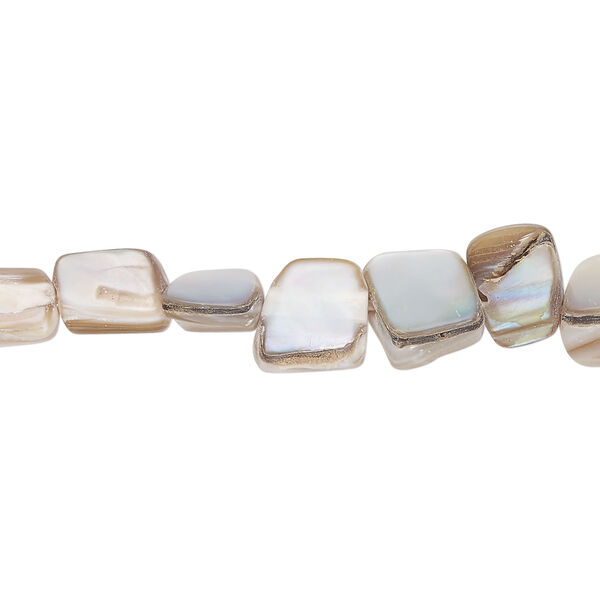 Mother-of-pearl shell 1pkg1, triangle tube bead 14 inch light brown 5x5mm-8x7mm image number 0