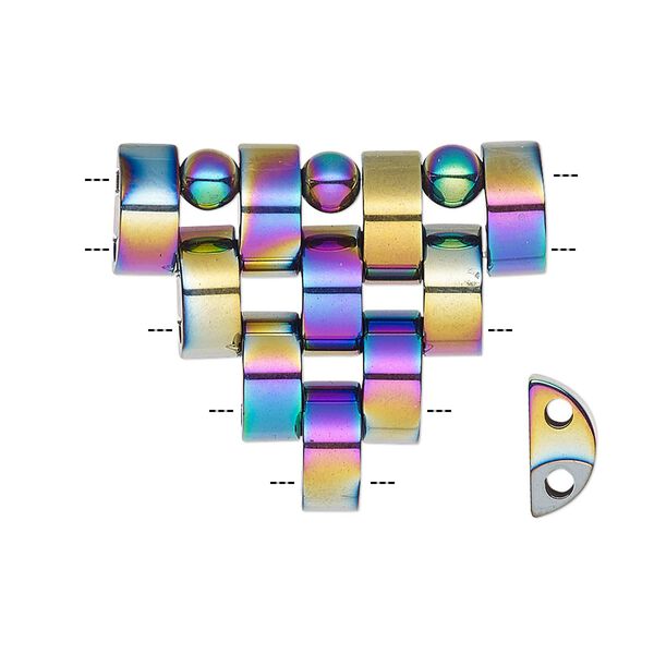 Hemalyke™ 1pkg1, electroplated prestrung triangle focal 29mm image number 0