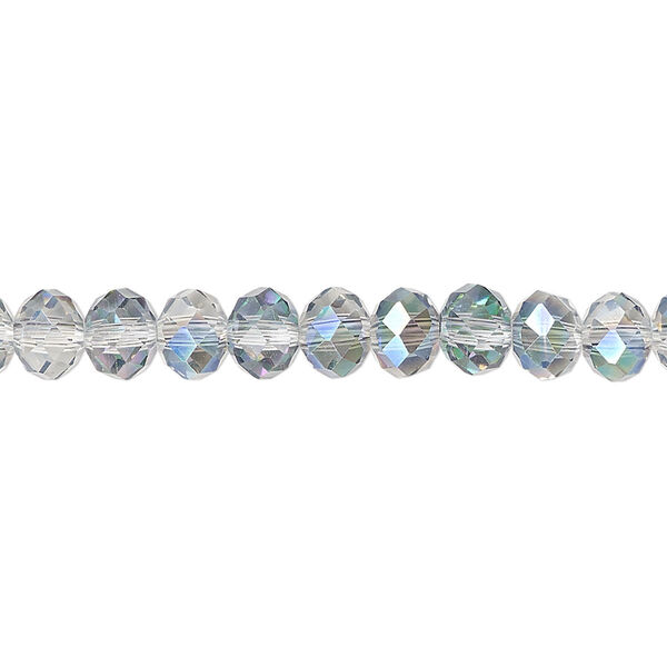 Bead 1pk 48 facets clear vitrail, Celestial Crystal® 6x4mm rondelle 15.5-16 inch image number 0