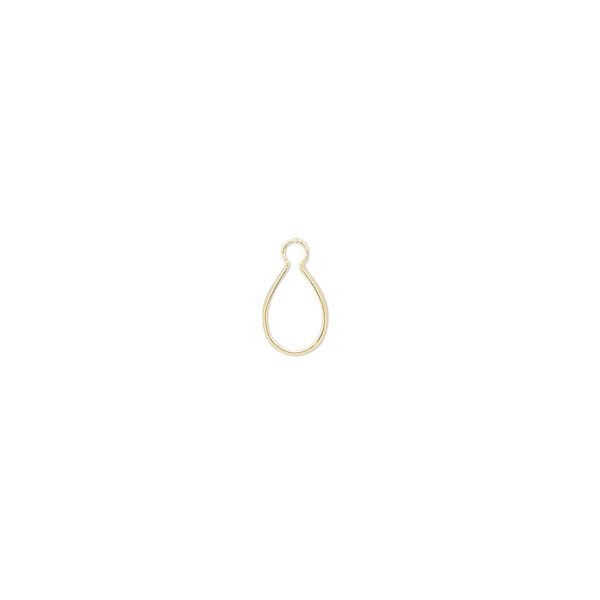 Drop, Wrap-Tite®, 14Kt gold, 6x4mm pear setting. Sold individually. image number 0