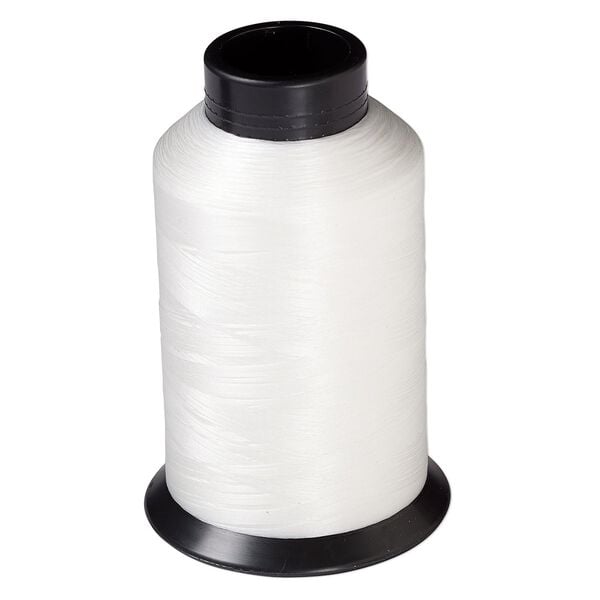 Thread, Nymo®, nylon, white, size B. Sold per 2-ounce spool, approximately 1,670 yards. image number 0
