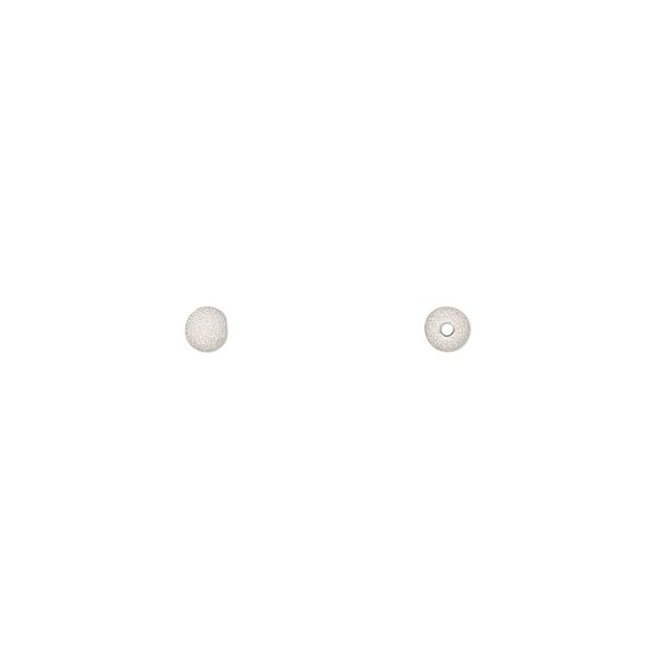 Bead, sterling silver, 3mm stardust round. Sold per pkg of 4. image number 0