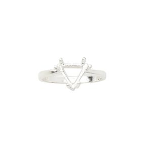Ring, Sure-Set™, sterling silver, 8mm 6-prong triangle basket setting, size 7. Sold individually.