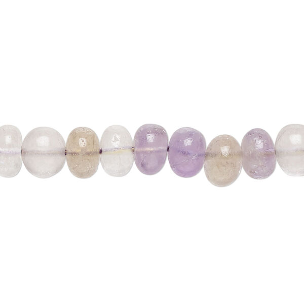 Bead, amethyst / citrine / ametrine (natural/heated), 7x5mm-8x6mm hand-cut rondelle, C grade, Mohs hardness 7. Sold per 14-inch strand, approximately 65 beads. image number 0