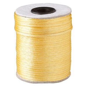 Cord, Satinique™, satin, golden, 2mm. Sold per 200-foot spool.