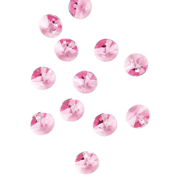 Drop 12pk rose, Crystal Passions® 6mm pendant mini disk 6428 image number 1