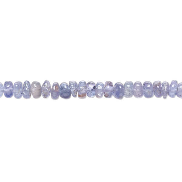 Tanzanite 1pkg1, hand-cut rondelle bead B grade, 8 inch 4x2mm-4x3mm image number 0