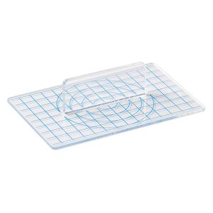 Snake roller, acrylic, clear and blue, 5-1/2 x 3-1/2 inch rectangle. Sold individually.