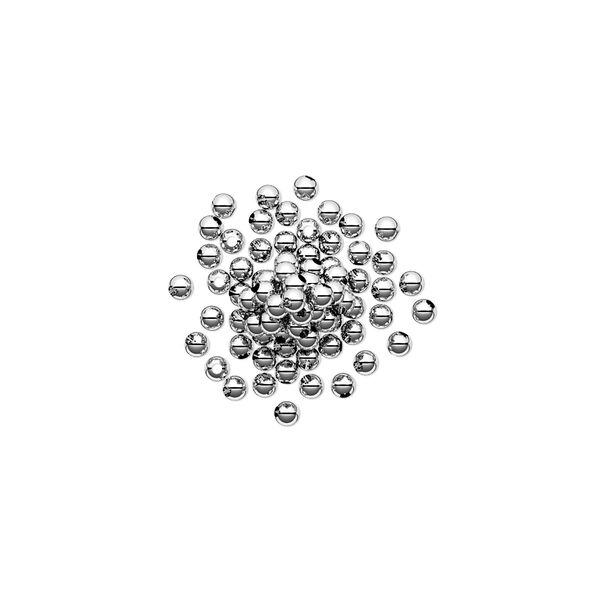 Bead, sterling silver, 1.8mm seamless round. Sold per pkg of 50. image number 0