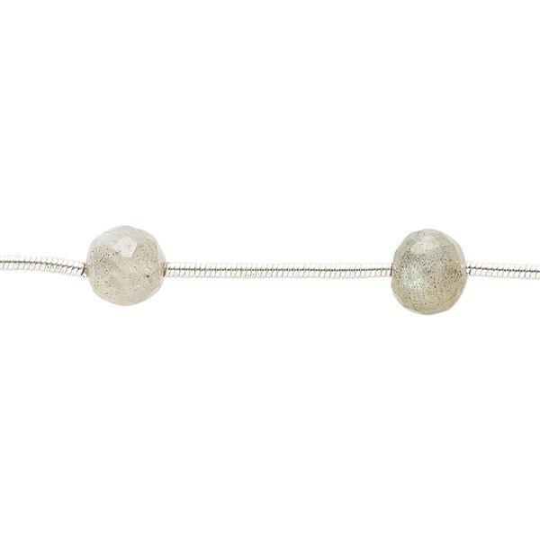 Labradorite 1pkg6, hand-cut faceted uneven round bead natural 6-8mm image number 0