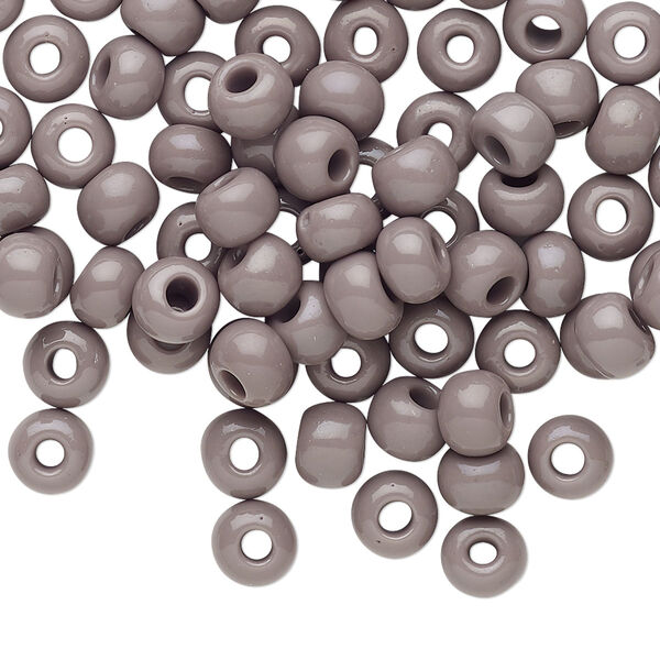 Seed bead, Preciosa Ornela Czech glass, pkg/500g, #2 rocaille, opaque grey, (43020). image number 0