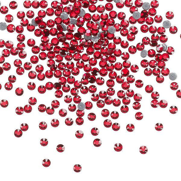 Flat back, Dance With Me™ crystal hotfix rhinestone, light Siam, foil back, 1.9-2.1mm rose, SS6. Sold per pkg of 144 (1 gross). image number 0