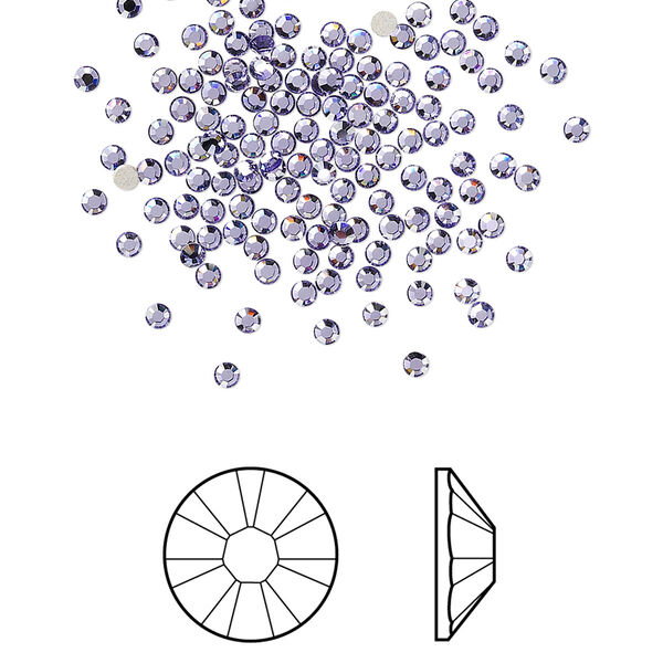 Flat back 144pk tanzanite foil back, Crystal Passions® 1.7-1.9mm rose round SS5 2058 image number 0