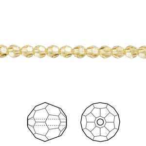 Bead 144pk dark jonquil, Crystal Passions® Regenerated 4mm round 5000