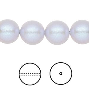 Pearl 100pk iridescent dreamy blue, Swarovski® 12mm round 5810