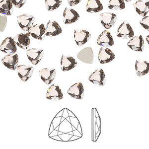 Flat back 12pk vintage rose foil back, Crystal Passions® 5mm trilliant 2472