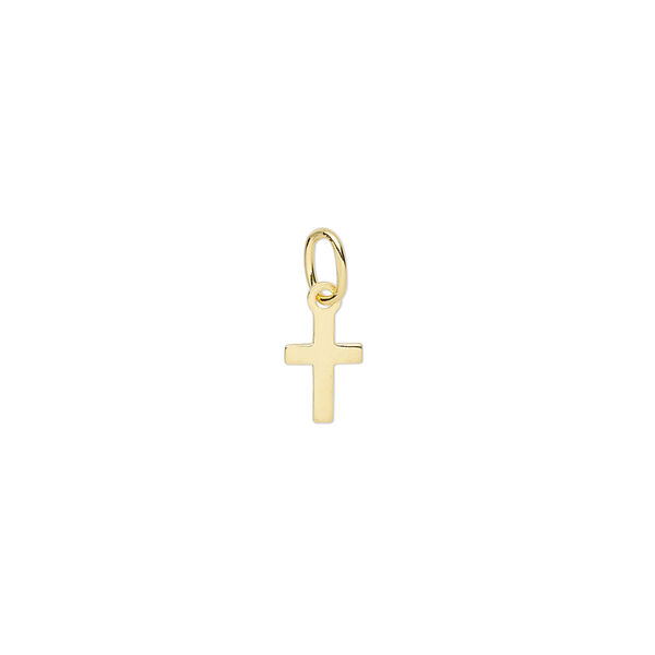 Drop, "vermeil", 7x5mm cross. Sold per pkg of 4. image number 0