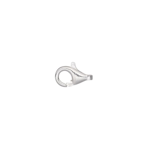 Clasp, lobster claw, sterling silver, 10x6mm. Sold per pkg of 2. image number 0