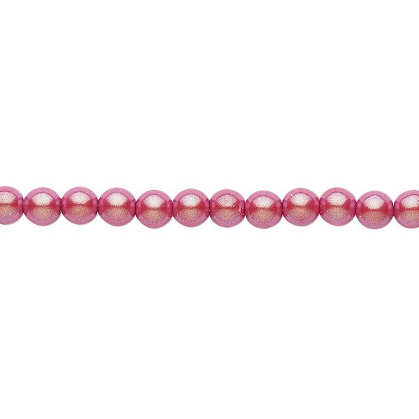 Bead, Czech pearl-coated glass druk, opaque iridescent red, 4mm round. Sold per 15-1/2" to 16" strand. image number 0