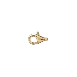 Clasp lobster claw 1pkg10 gold-plated, 10x6mm, brass 1-strand