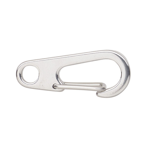 Clasp, self-closing hook, stainless steel, 34x14mm. Sold individually. image number 0