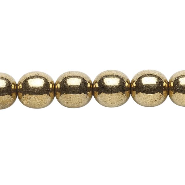 Bead, Czech glass druk, opaque light bronze, 10mm round. Sold per 15-1/2" to 16" strand. image number 0