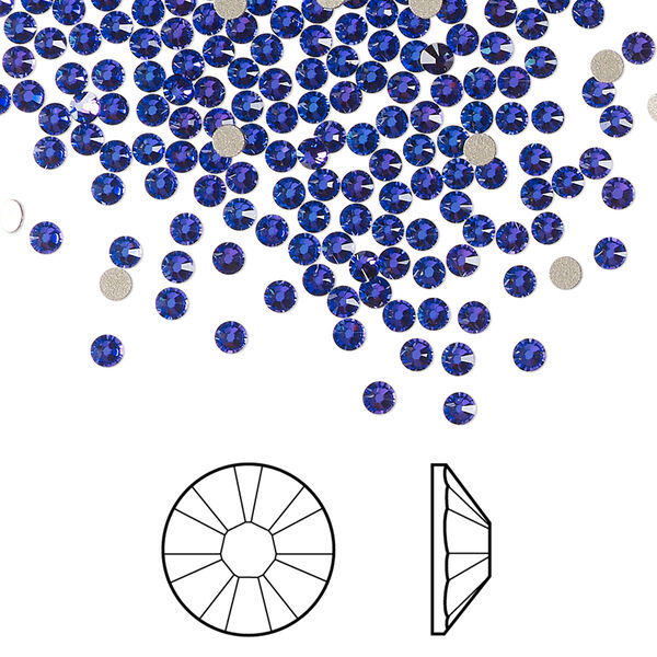 Flat back 1440pk crystal heliotrope foil back, Swarovski® 2.1-2.3mm rose round SS7 2058 image number 0