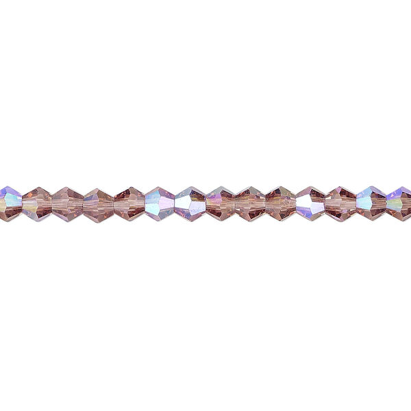 Bead 1pk transparent medium purple AB, Celestial Crystal® 4mm bicone 15.5-16 inch image number 0