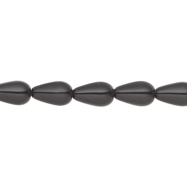 Pearl 10pk magic black, Preciosa Czech crystal 10x6mm pear image number 0