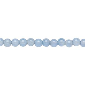 Blue agate 1pkg1, round bead 15.5-16 inch 4mm