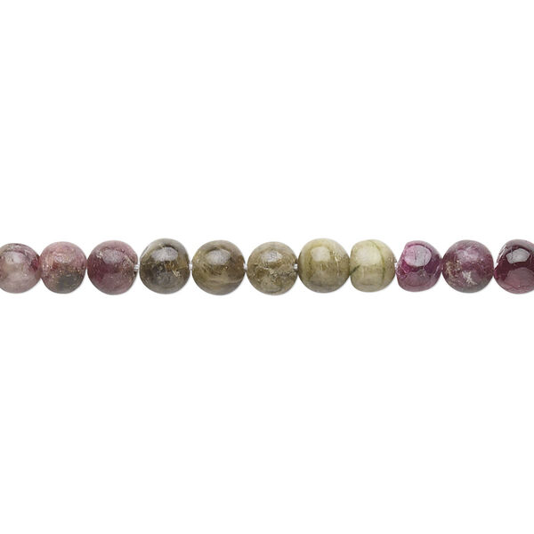 Multi-tourmaline 1pkg1, hand-cut round bead natural D grade, 14 inch 4-5mm image number 0