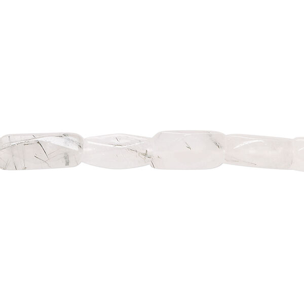 Tourmalinated quartz 1pkg1, hand-cut 4-sided tube bead natural, 13 inch 7x4mm-12x5mm image number 0