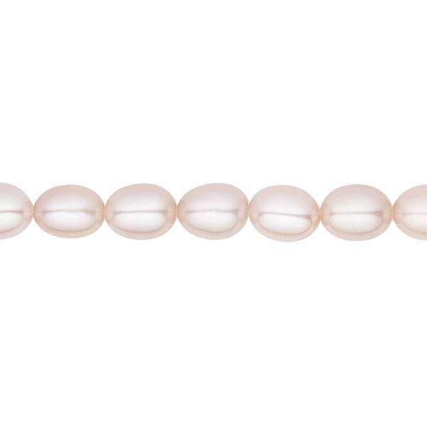 Pearl, White Lotus™, cultured freshwater, mauve, 5.5-6mm rice, B grade, Mohs hardness 2-1/2 to 4. Sold per 15-1/2" to 16" strand. image number 0