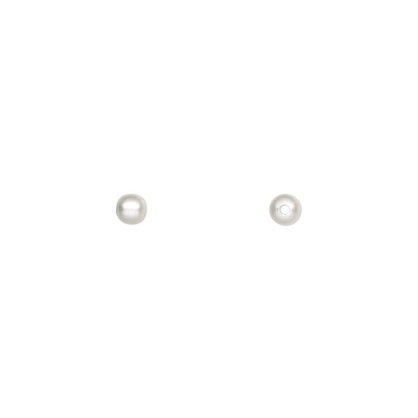 Bead, silver-plated brass with satin finish, 3mm round. Sold per pkg of 100. image number 0