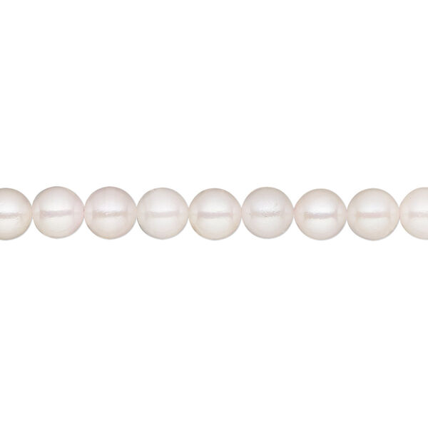 Pearl Akoya cultured saltwater 1pk white, 5-5.5mm round B grade bleached 15.5-16 inch image number 0