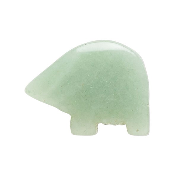 Green aventurine 1pkg1, half-drilled Zuni-style bear focal natural, 28x20mm-33x26mm light to medium image number 2