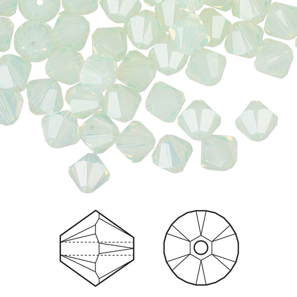Bead 144pk chrysolite opal, Crystal Passions® 6mm bicone 5328 image number 0