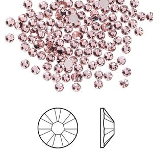 Flat back 144pk vintage rose foil back, Crystal Passions® 2.5-2.7mm rose round SS9 2058