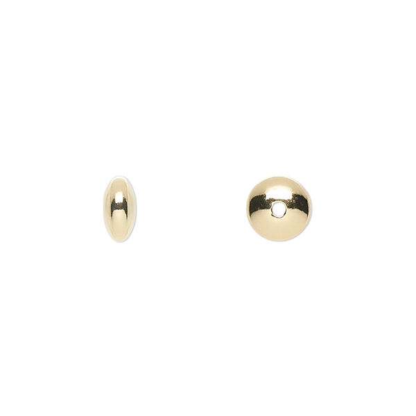 Bead, 14Kt gold-filled, 7x3.5mm smooth saucer. Sold per pkg of 10. image number 0