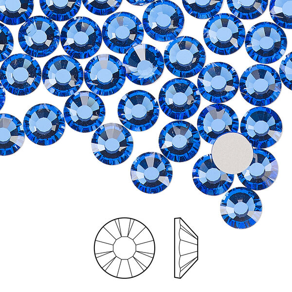 Flat back 24pk sapphire foil back, Preciosa MAXIMA Czech crystal rhinestone 6.3-6.5mm chaton rose round SS30 image number 0