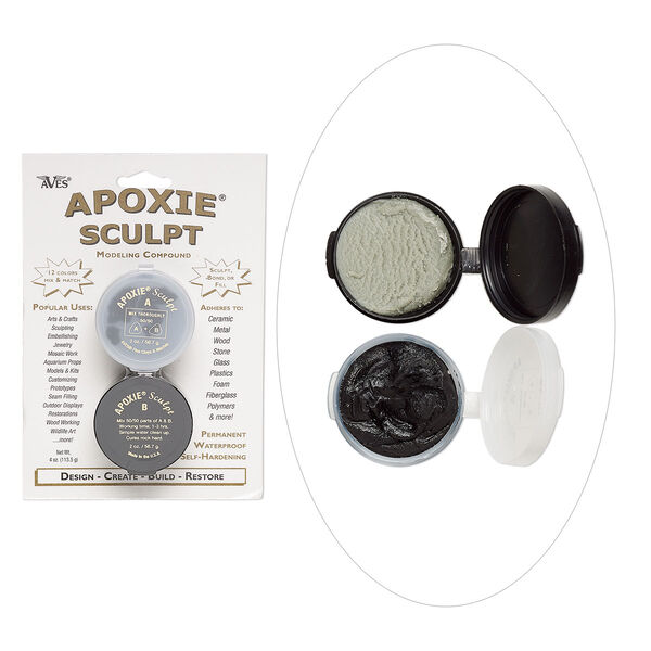 Adhesive, Apoxie® Sculpt, epoxy and polymer resin, black. Sold per 1/4 pound pkg. image number 0
