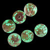 Bead, lampworked glass, clear / purple / glow-in-the-dark / gold, 12mm round. Sold per pkg of 6. image number 1