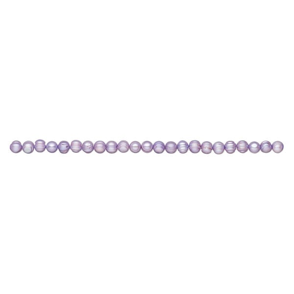 Freshwater pearl 1pkg1, semi-round, 15.5-16 inch dark lavender 10-11mm cultured image number 1