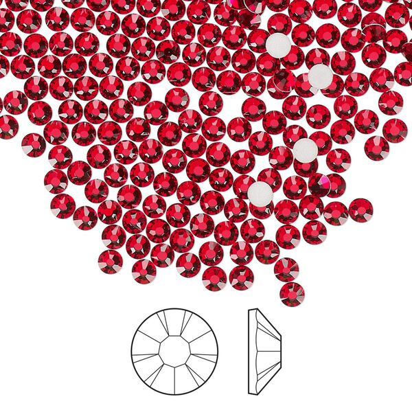 Flat back 144pk light Siam foil back, Preciosa MAXIMA Czech crystal rhinestone 2.5-2.7mm chaton rose round SS9 image number 0