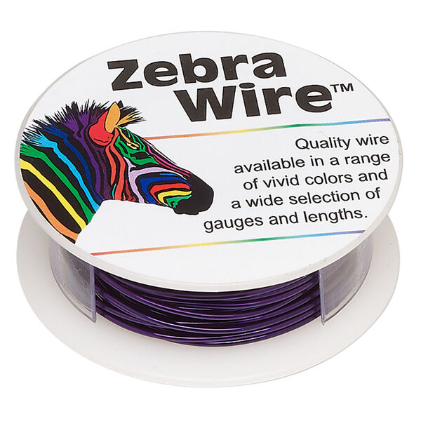 Wire, Zebra Wire™, color-coated copper, purple, round, 18 gauge. Sold per 10-yard spool. image number 0