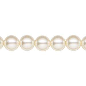 Pearl 25pk light creamrose, Preciosa Czech crystal 8mm round